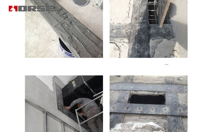 Due to the use and structural change, it is necessary to open holes on the floor and wall, and then reinforce the structure with adhesive bonded steel plate reinforcement technology. Due to the use and structural change, it is necessary to open holes on the floor and wall, and then reinforce the structure with adhesive bonded steel plate reinforcement technology.