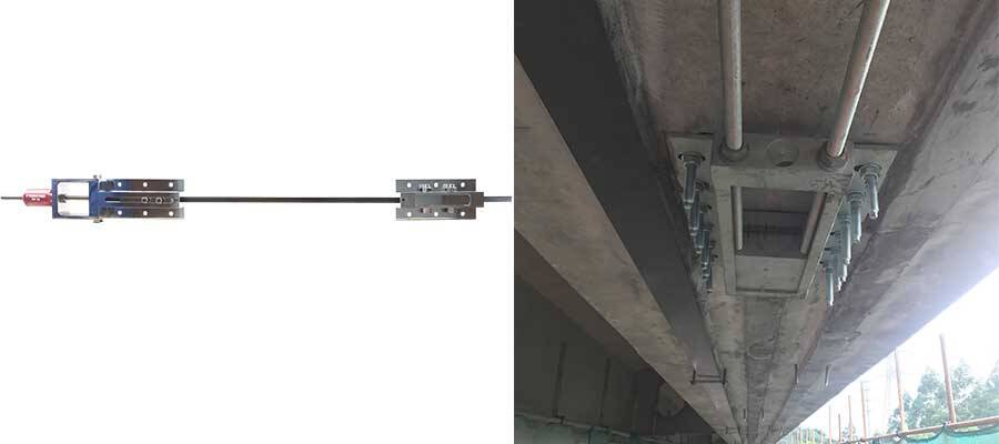 Prestressed carbon fiber plate strengthening bridge